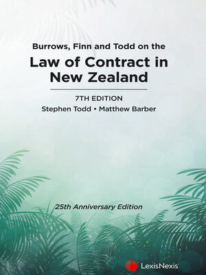cover image of Burrows, Finn and Todd on the Law of Contract in New Zealand